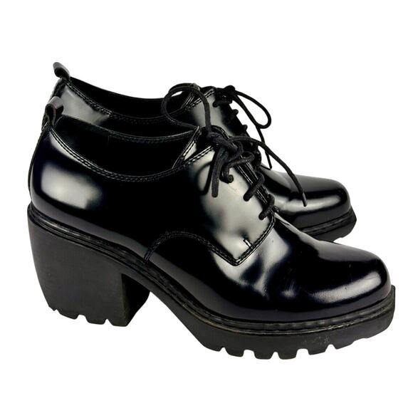 Opening Ceremony Lace-up Shoes Size 7 black loafers chunky lug sole - Picture 1 of 14